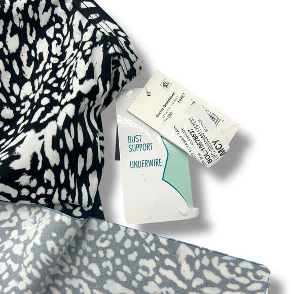 NEW Swim Solutions flyaway tankini swimsuit 10 Black High Waist Bottoms beyond - Picture 10 of 15